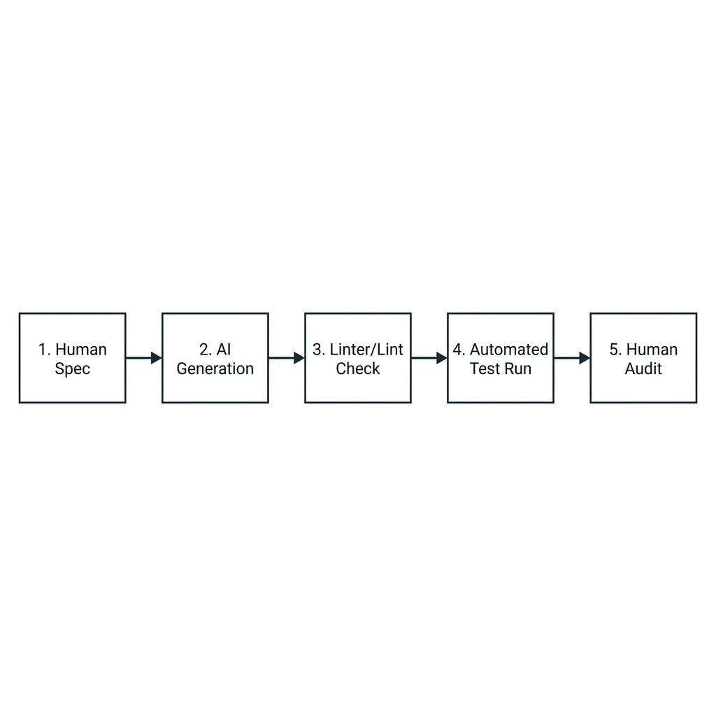 Interactive loop diagram of human supervisor and AI code generator