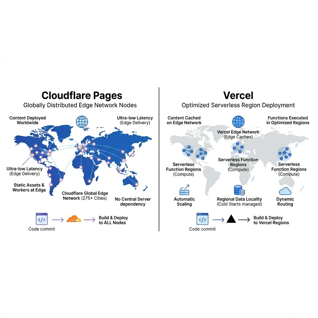 Cloudflare Edge servers comparison to Vercel Serverless