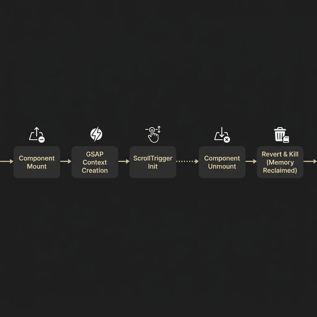 GSAP scope lifecycle mounting timelines