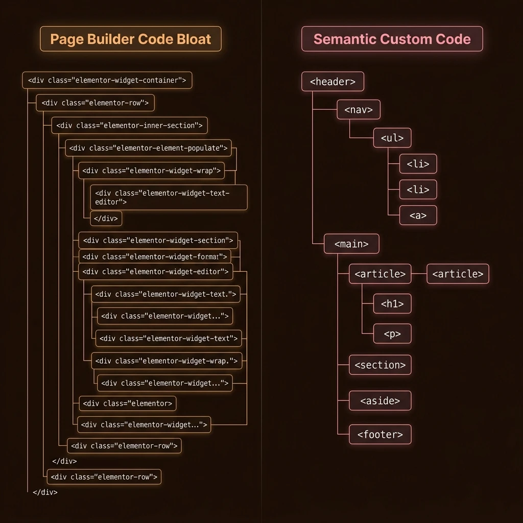 Clean code compared with WordPress nested containers